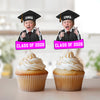 Custom Funny Face Class of 2026 Cupcake Toppers, Personalized Photo Graduation Party Favors LM32 899423