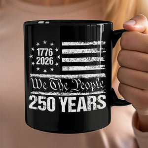 250 Years USA 250th Birthday 1776-2026 Eagle Flag Black Mug HO82 894578