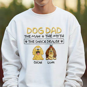 Dog Dad The Man The Myth The Snack Dealer Bright Shirt Personalized Gift For Dog Dad HO82 893700