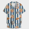 Custom Funny Face Striped Short Pajamas, Personalized Matching Family Sleepwear LM32 669823