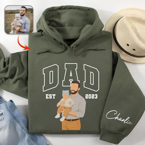 Custom Photo Dad With Daughter, Son Sweatshirt HO82 894170