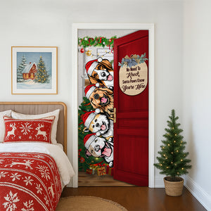 Personalized Santa Dog No Need To Knock Christmas Decoration Door Cover LM32 895659