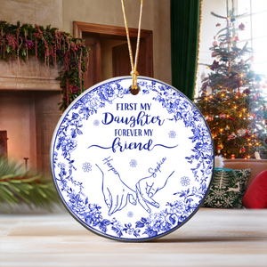 First Mother Forever Friend Personalized Chinoiserie Toile De Jouy Style Ceramic Ornament HO82 900164