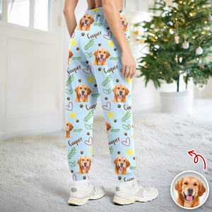 Custom Cute Dog Face Lovely Pattern Christmas Sweatpants For Dog Lovers LM32 895727