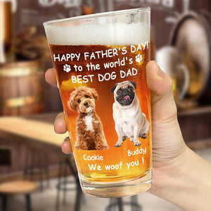 Custom Photo Woof Best Dog Dad Personalized Print Beer Glass HA75 892546