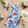 Custom Photo Cat Women's V-Neck Cami Maxi Dress HO82 893618