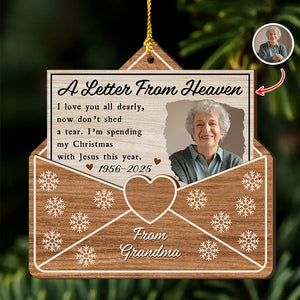 Custom Photo A Letter From Heaven - Personalized 2-Layered Wooden Ornament CH07 895708