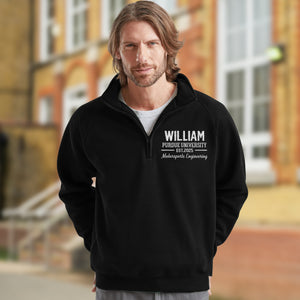 Embroidered University Quarter Zip Pullover, Custom College Shirt, Personalized School Sweatshirt TH10 898163