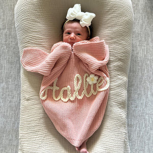 Custom Baby Name With Flower Embroidered Personalized Sweater HA75 898278