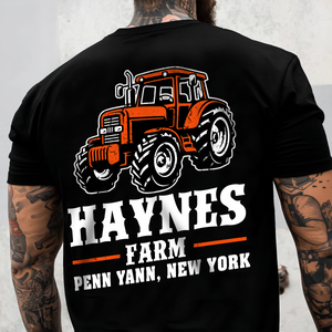 Personalized Tractor Farming Back & Front Dark Shirt CH07 895792