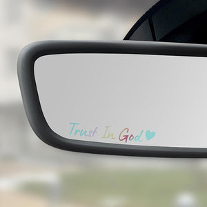 Trust In God Rearview Mirror Car Sticker, Inspirational Sticker, Religious, Christian Car Decal LM32 897455