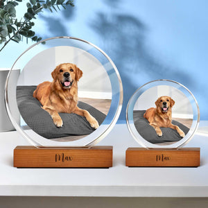 Custom Pet Photo Round Acrylic Frame Block Gift For Dog Lovers, Cat Lovers CH07 896046