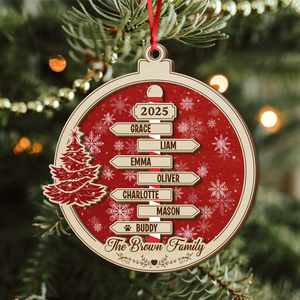 Custom Family Name Christmas - Personalized 2 Layered Wood Ornament CH07 899066