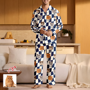 Custom Cat Photo Checker Design For Cat Lover Pajamas TH10 894981