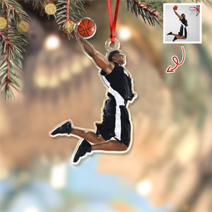 Custom Photo Basketball Players Acrylic Ornament Christmas Decorations HA75 897656