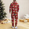 Custom Cat Face Photo With Colorful Christmas Lights Onesie Pajamas HO82 900202