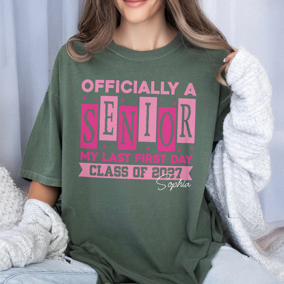Personalised Name Officially A Senior - My Last First Day Comfort Shirt HA75 922060
