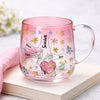 Personalized Hold My Hand Hold My Heart Family Pink Gradient Glass Mug - Gift For Grandma, Mom, Mother's Day HO82 901764