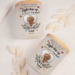 Custom Photo Love Never Leaves, It Lights Up Forever - Memorial Personalized Glass Jar With LED Candle CH07 895814