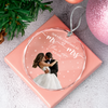 Custom Photo Our First Christmas As Mr & Mrs Glass Ornament LM32 669831