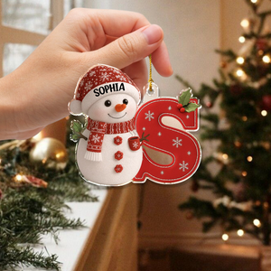 Little Snowman Joy with Initial Letter - Personalized Acrylic Ornament LM32 895963