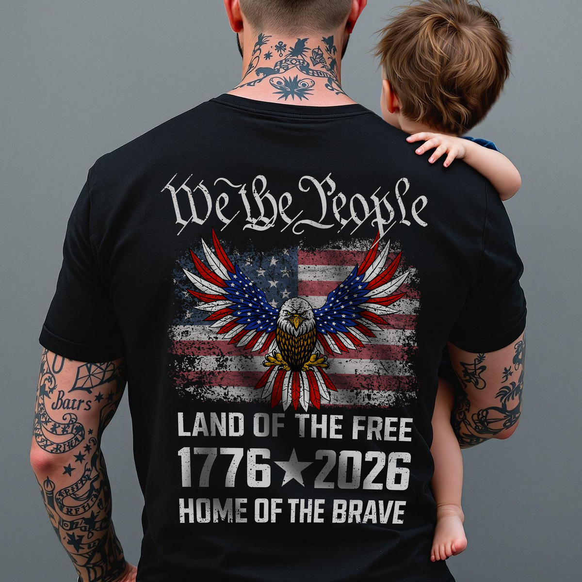 America 250th Birthday Eagle US Flag Back Shirt 250 Years We The People 1776-2026 Dark Shirt CH07 910956