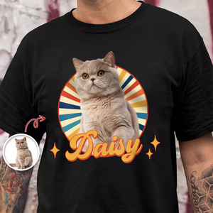 Custom Cute Cat Photo Retro Dark Shirt For Cat Lovers LM32 895743
