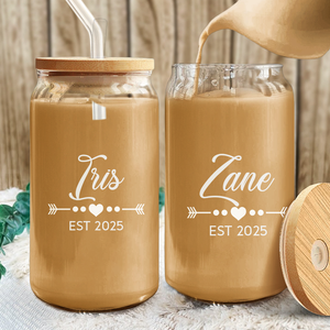 Custom Name Glass Can With Lid Gift For Family TH10 896921