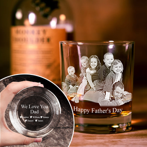 Custom Photo Father's Day Gift for Dad Engraved Rock Glass LM32 893189