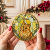 Custom Cat Photo With Flower Memorial Ceramic Ornament - Personalized Gift For Cat Lovers HO82 903328