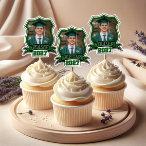 Custom Photo Class of 2025 Cupcake Toppers Graduation Party Decor Gift CH07 895334