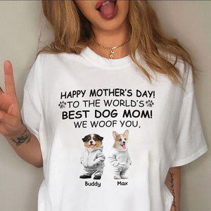 Custom Photo Happy Father's Day, Best Dog Mom, I Woof You Shirt For Dog Lovers HA75 892206