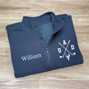 Personalized Golf Dad Printed Quarter Zip, Custom Name Printed Golf Pullover for Dads TH10 898157