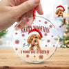 Custom Dog Photo Merry Woofmas Glass Ornament - Gift For Christmas, Dog Lovers Gift HO82 903312