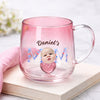 Custom Photo Mom With Floral Pink Gradient Glass Mug - Gift For Grandma, Mom, Mother's Day HO82 901762