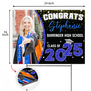 Custom Photo Class of 2025 Personalized Yard Sign Graduation Day Gift CH07 895442