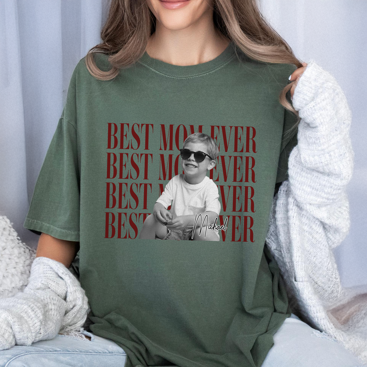Personalized Vintage Photo Best Mom Ever, Best Mom Ever Comfort Shirt HA75 921272