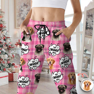 Custom Photo I Woof You - Personalized Pajamas Gift For Dog Lovers HO82 894382