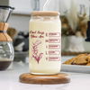 God Says I Am Name Letter In Bible Toile De Jouy Style - Personalized Glass Can With Lid CH07 896954