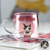 Custom Photo Dog Mom Cat Mom Pink Gradient Glass Mug - Gift For Dog Cat Mom, Mother's Day HO82 901768