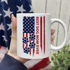 Custom Name Best Dog Dad, Dog Mom Ever American Flag Back White Mug TH10 169927