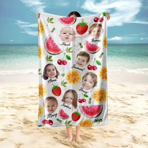Custom Cute Face Watercolor Tropical Summery Beach Towels LM32 893449