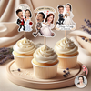 Custom Couple Photo Wedding Cupcake Toppers Bridal Shower Party Decor, Wedding Keepsake Gift LM32 669659