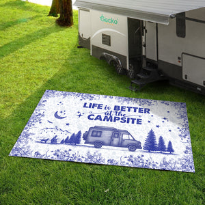 Personalized Camping Patio Rug Toile De Jouy Style HA75 892644