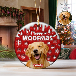 Custom Dog Cat Photo Christmas - Personalized Ceramic Ornament TH10 894383
