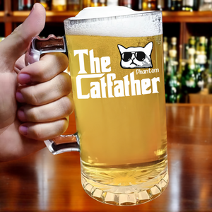 The CatFather For Cat Lovers Personalized Glass Beer Mug LM32 893529