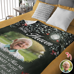 Custom Photo A Hug From Heaven Memorial Blanket Gifts for Family, Friends HO82 894454