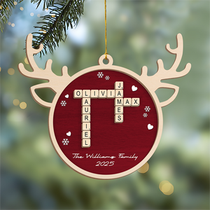 Personalized Family Name Scrabble Christmas 2 Layer Wooden Ornament LM32 895441