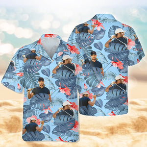 Custom Funny Golfer Face Tropical Hawaiian Shirt - Personalized Gift for Golfer LM32 897489