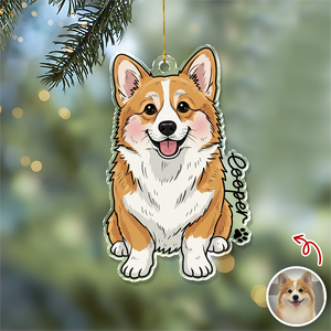 Custom Cute Dog Photo Portrait Christmas Decoration Acrylic Ornament LM32 895713